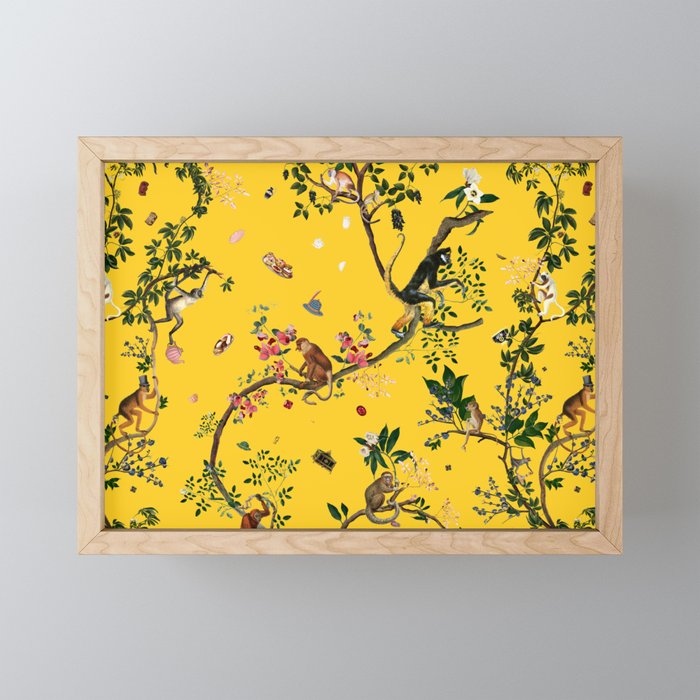 Monkey World Yellow Mini Art Print Gallery Image 1