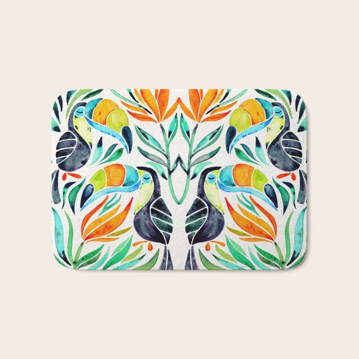 Tropical Toucans Bath Mat Gallery Image 1