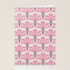 Pink Retro Floral Fan Stationery Card Gallery Image 2