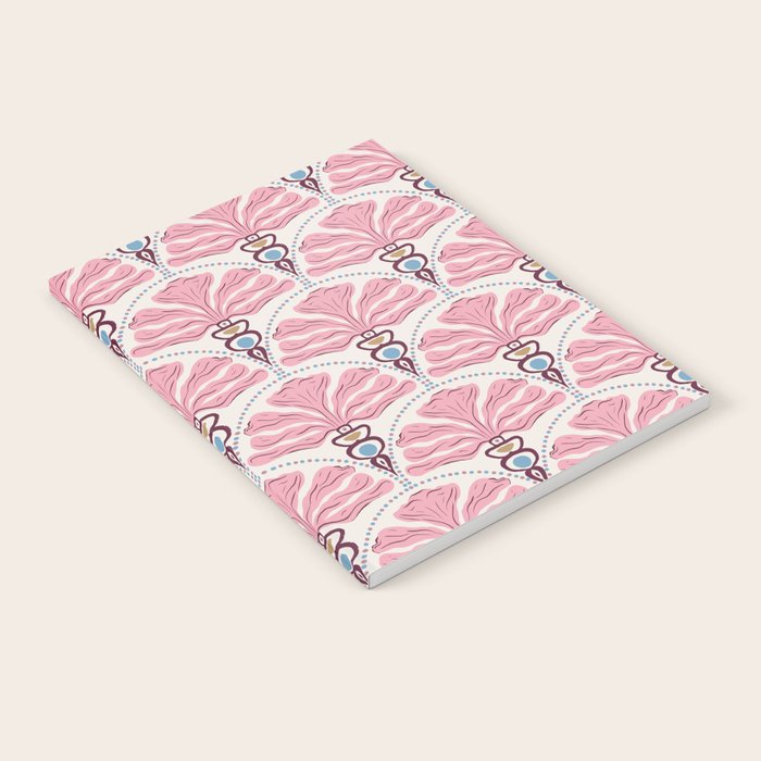 Pink Retro Floral Fan Notebook Gallery Image 1