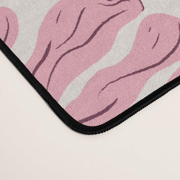 Pink Retro Floral Fan Desk Mat Gallery Image 4