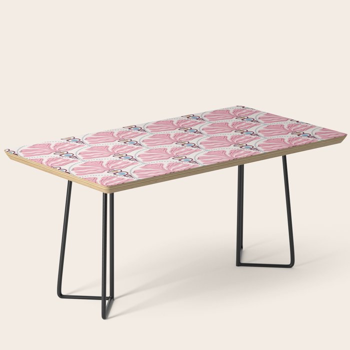 Pink Retro Floral Fan Coffee Table Gallery Image 1