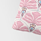 Pink Retro Floral Fan Pillow Sham Gallery Image 4