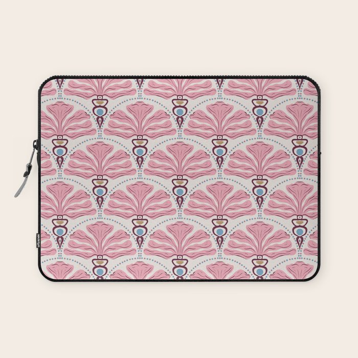 Pink Retro Floral Fan Laptop Sleeve Gallery Image 1