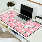 Pink Retro Floral Fan Desk Mat Gallery Image 2