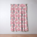 Pink Retro Floral Fan Window Curtain Gallery Image 3