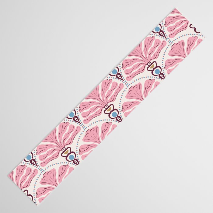 Pink Retro Floral Fan Table Runner Gallery Image 3