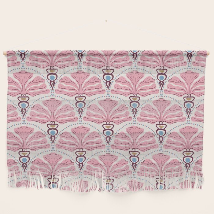 Pink Retro Floral Fan Wall Hanging Gallery Image 1
