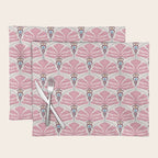 Pink Retro Floral Fan Placemat Gallery Image 1