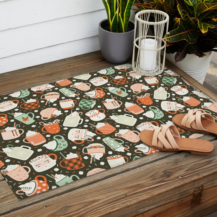 Christmas Cocoa Outdoor Rug Gallery Image 2