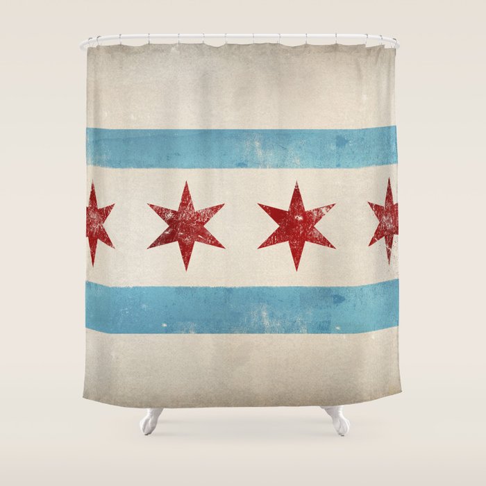Chicago Flag Shower Curtain Gallery Image 1