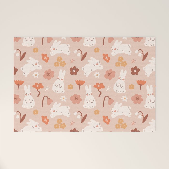 Cute bunny illustration Welcome Mat Gallery Image 1