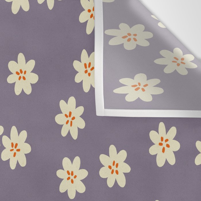Tiny Flowers / Lavender & Orange Wall Tapestry Gallery Image 3