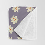Tiny Flowers / Lavender & Orange Throw Blanket Gallery Image 3