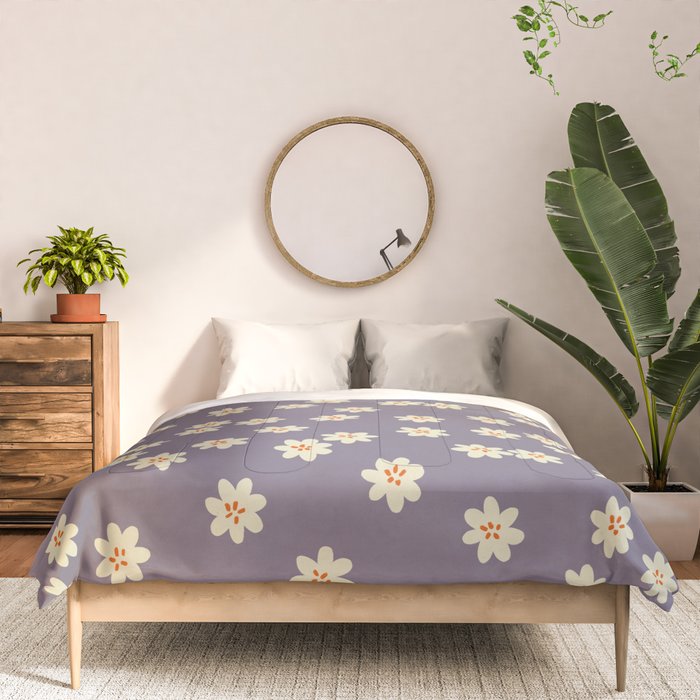 Tiny Flowers / Lavender & Orange Comforter Gallery Image 3