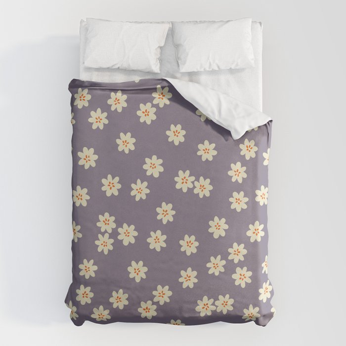 Tiny Flowers / Lavender & Orange Duvet Cover Gallery Image 6