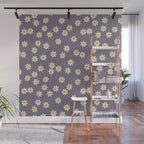 Tiny Flowers / Lavender & Orange Wall Mural Gallery Image 1