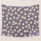 Tiny Flowers / Lavender & Orange Wall Tapestry Gallery Image 4