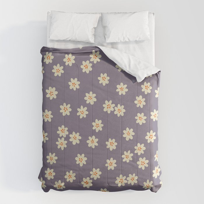 Tiny Flowers / Lavender & Orange Comforter Gallery Image 1