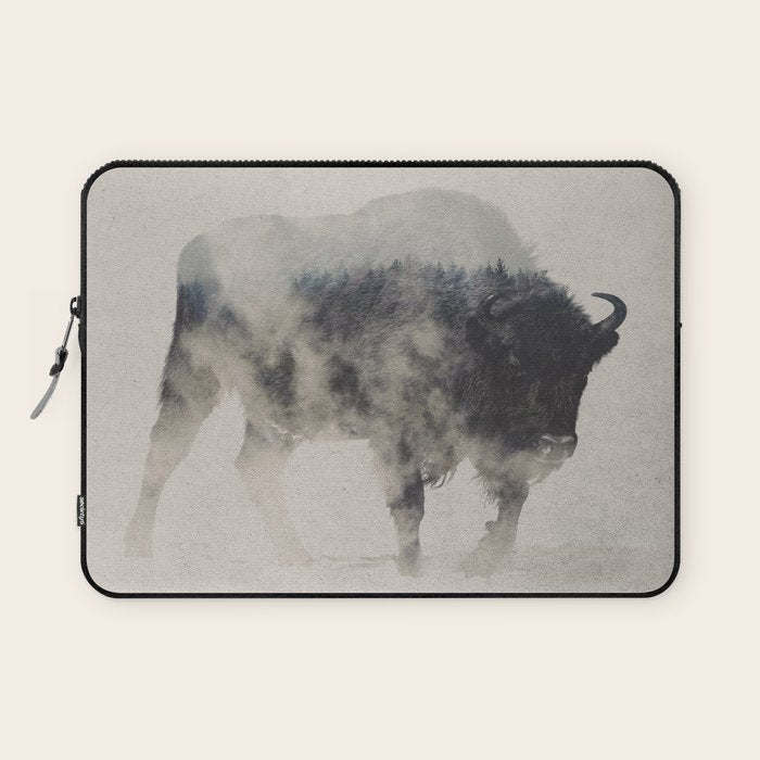 Bison In The Fog Laptop Sleeve Gallery Image 1