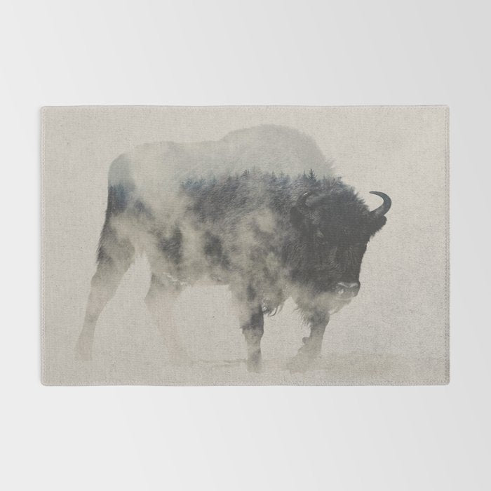 Bison In The Fog Rug Gallery Image 2