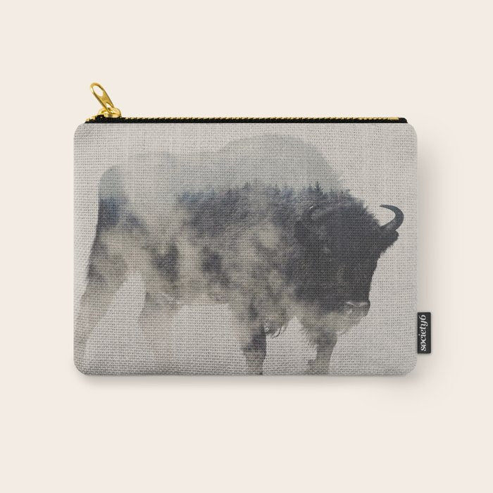 Bison In The Fog Carry All Pouch Gallery Image 1