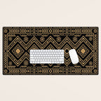 Intricate Gold and Black Tribal Surface Pattern Desk Mat Gallery Image 1