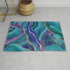 Purple Teal Blue Galaxy Nebula Agate Glitter Glam #1 #marble #decor #art #society6 Rug Gallery Image 1