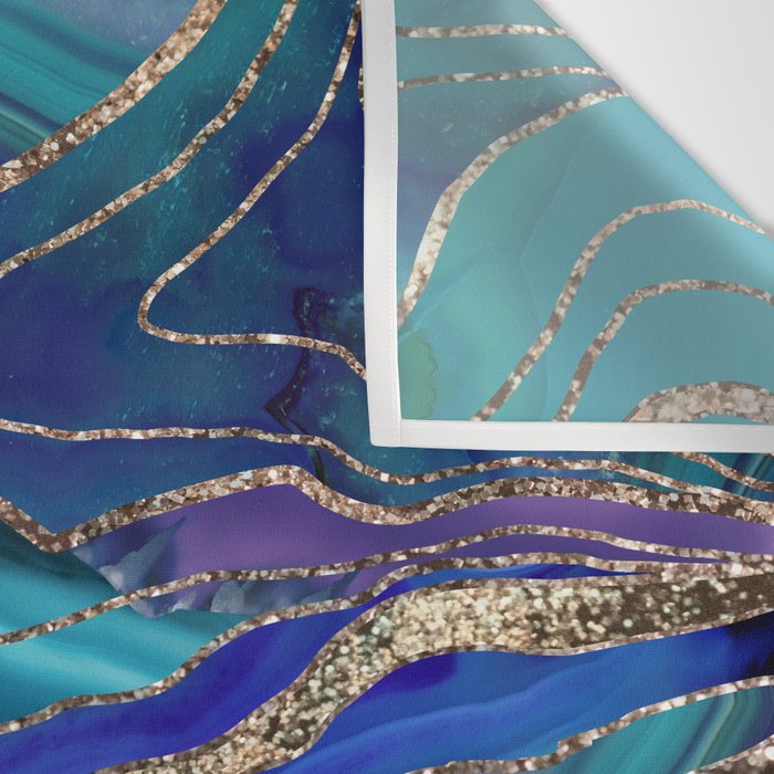 Purple Teal Blue Galaxy Nebula Agate Glitter Glam #1 #marble #decor #art #society6 Wall Tapestry Gallery Image 3