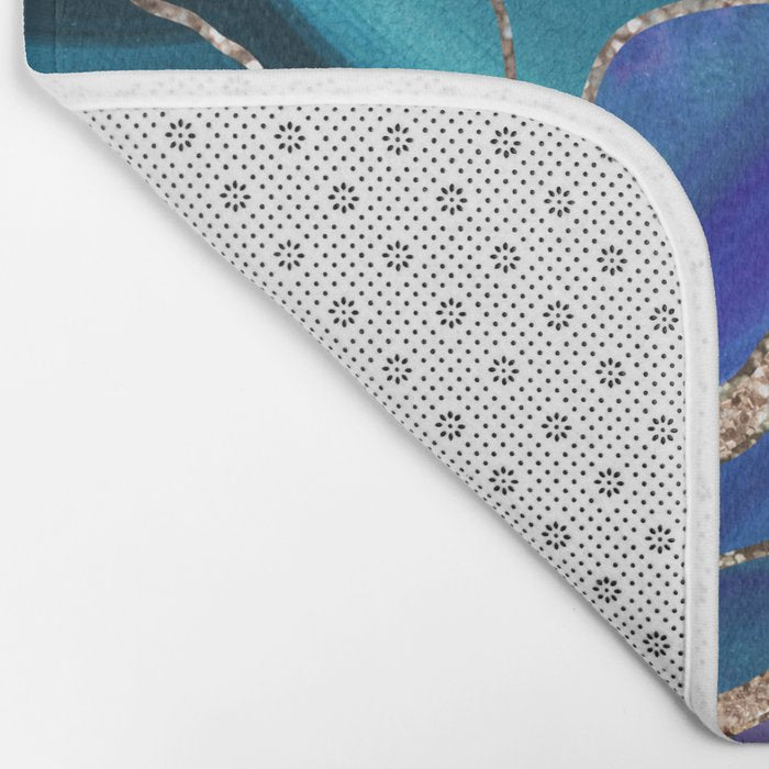 Purple Teal Blue Galaxy Nebula Agate Glitter Glam #1 #marble #decor #art #society6 Bath Mat Gallery Image 2