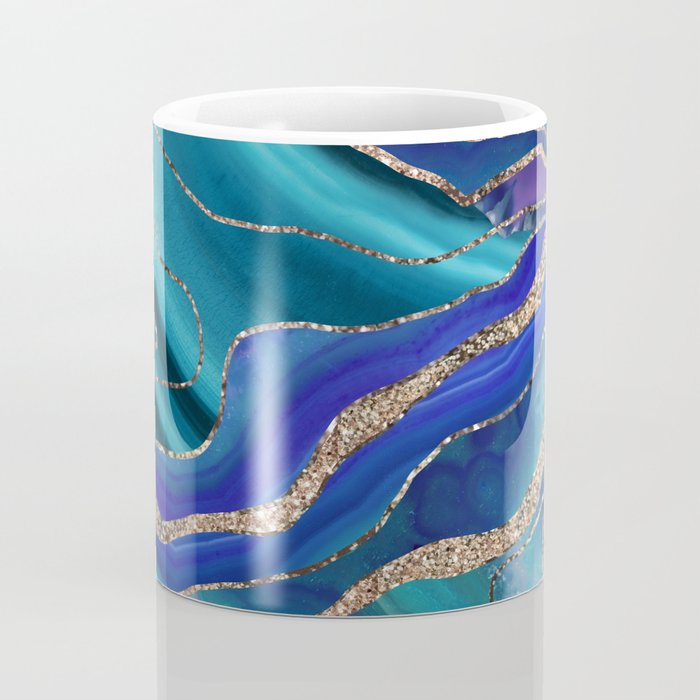 Purple Teal Blue Galaxy Nebula Agate Glitter Glam #1 #marble #decor #art #society6 Coffee Mug Gallery Image 4