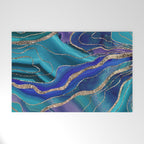 Purple Teal Blue Galaxy Nebula Agate Glitter Glam #1 #marble #decor #art #society6 Welcome Mat Gallery Image 1