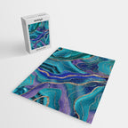 Purple Teal Blue Galaxy Nebula Agate Glitter Glam #1 #marble #decor #art #society6 Jigsaw Puzzle Gallery Image 2
