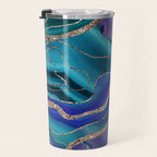 Purple Teal Blue Galaxy Nebula Agate Glitter Glam #1 #marble #decor #art #society6 Travel Mug Gallery Image 3