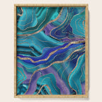 Purple Teal Blue Galaxy Nebula Agate Glitter Glam #1 #marble #decor #art #society6 Serving Tray Gallery Image 1