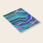 Purple Teal Blue Galaxy Nebula Agate Glitter Glam #1 #marble #decor #art #society6 Notebook Gallery Image 3
