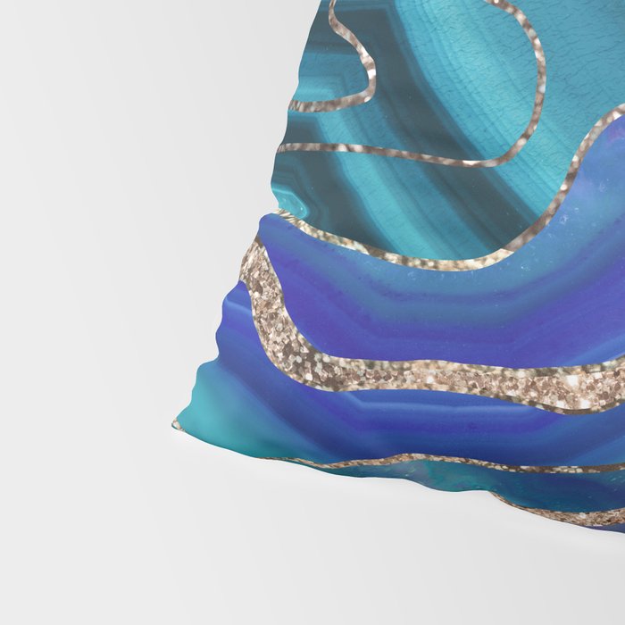Purple Teal Blue Galaxy Nebula Agate Glitter Glam #1 #marble #decor #art #society6 Pillow Sham Gallery Image 4