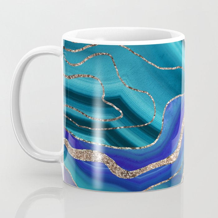 Purple Teal Blue Galaxy Nebula Agate Glitter Glam #1 #marble #decor #art #society6 Coffee Mug Gallery Image 3