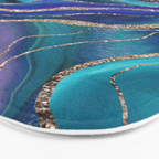 Purple Teal Blue Galaxy Nebula Agate Glitter Glam #1 #marble #decor #art #society6 Bath Mat Gallery Image 3