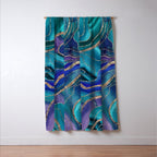 Purple Teal Blue Galaxy Nebula Agate Glitter Glam #1 #marble #decor #art #society6 Window Curtain Gallery Image 3