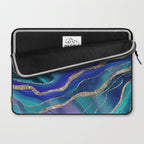 Purple Teal Blue Galaxy Nebula Agate Glitter Glam #1 #marble #decor #art #society6 Laptop Sleeve Gallery Image 2