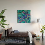 Purple Teal Blue Galaxy Nebula Agate Glitter Glam #1 #marble #decor #art #society6 Wood Wall Art Gallery Image 2