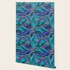 Purple Teal Blue Galaxy Nebula Agate Glitter Glam #1 #marble #decor #art #society6 Wallpaper Gallery Image 2