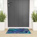 Purple Teal Blue Galaxy Nebula Agate Glitter Glam #1 #marble #decor #art #society6 Welcome Mat Gallery Image 3