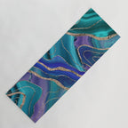 Purple Teal Blue Galaxy Nebula Agate Glitter Glam #1 #marble #decor #art #society6 Yoga Mat Gallery Image 1