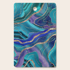 Purple Teal Blue Galaxy Nebula Agate Glitter Glam #1 #marble #decor #art #society6 Cutting Board Gallery Image 1