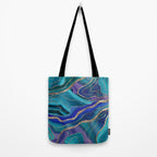 Purple Teal Blue Galaxy Nebula Agate Glitter Glam #1 #marble #decor #art #society6 Tote Bag Gallery Image 2