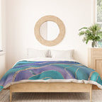 Purple Teal Blue Galaxy Nebula Agate Glitter Glam #1 #marble #decor #art #society6 Duvet Cover Gallery Image 3