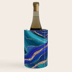 Purple Teal Blue Galaxy Nebula Agate Glitter Glam #1 #marble #decor #art #society6 Wine Chiller Gallery Image 1