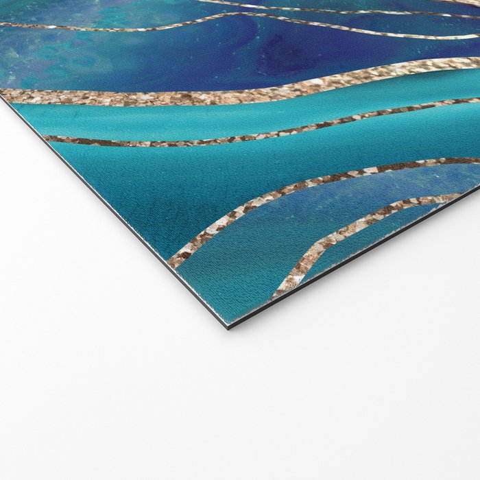 Purple Teal Blue Galaxy Nebula Agate Glitter Glam #1 #marble #decor #art #society6 Welcome Mat Gallery Image 2